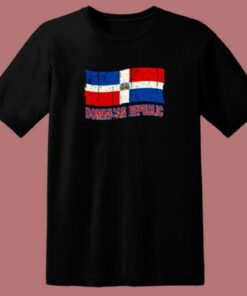 Dominican Republic Flag Distressed Pride 80s T Shirt
