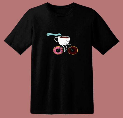 Donuts Coffee Bicycle 80s T Shirt