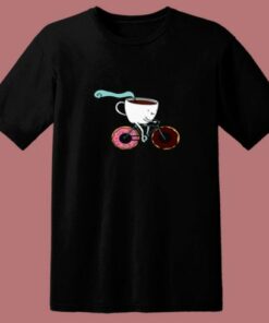 Donuts Coffee Bicycle 80s T Shirt