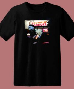 Drink Dunkin’ Donuts Michael Myers And Jason Voorhees 80s T Shirt