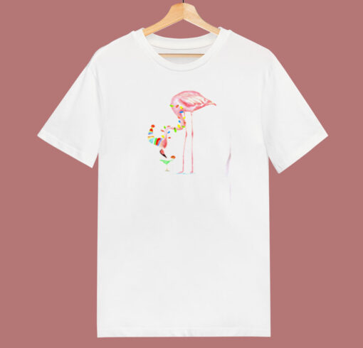 Drunk Flamingo Christmas 80s T Shirt