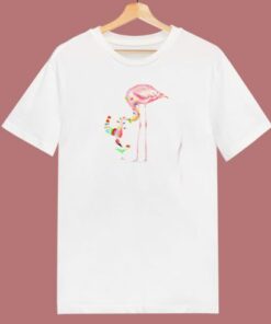 Drunk Flamingo Christmas 80s T Shirt