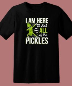 Eat All The Pickles Funny Dabbing 80s T Shirt Style
