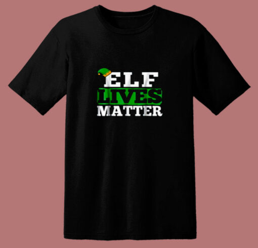 Elf Lives Matter Funny Christmas 80s T Shirt