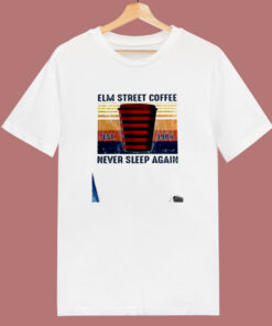 Elm Street Coffee Never Sleep Again 80s T Shirt Elm Street Coffee Never Sleep Again 80s T Shirt