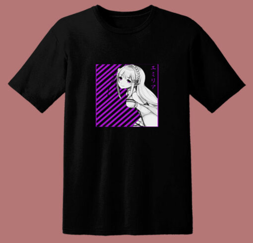 Emilia Re Zero Anime 80s T Shirt