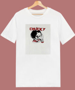 Evil Chucky Posed With Knife Drawing Image 80s T Shirt Evil Chucky Posed With Knife Drawing Image 80s T Shirt