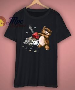 Evil Teddy Bear Cartoon Funny T Shirt