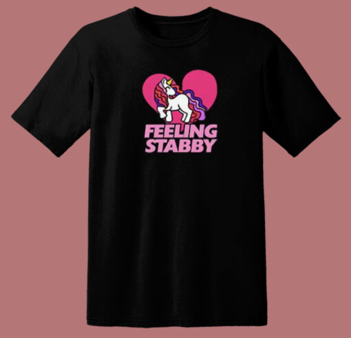 Feeling Stabby Unicorn 80s T Shirt Style