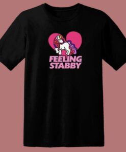 Feeling Stabby Unicorn 80s T Shirt Style
