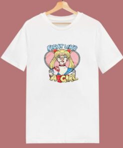 Fight Like A Girl Sailor Moon 80s T Shirt