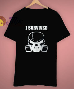 Flag Fighter I Survived Skull T Shirt