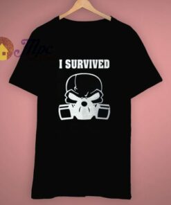 Flag Fighter I Survived Skull T Shirt