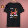 Flamingo On Red Car Merry Christmas Shirt