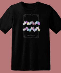 Floral Zodiac Sign Aquarius 80s T Shirt Style