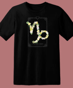 Floral Zodiac Sign Capricorn 80s T Shirt Style