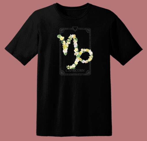 Floral Zodiac Sign Capricorn 80s T Shirt Style