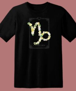 Floral Zodiac Sign Capricorn 80s T Shirt Style