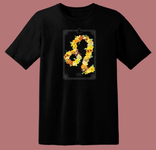 Floral Zodiac Sign Leo 80s T Shirt Style