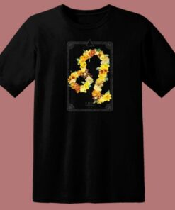Floral Zodiac Sign Leo 80s T Shirt Style