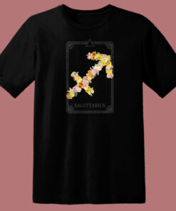 Floral Zodiac Sign Sagittarius 80s T Shirt Style