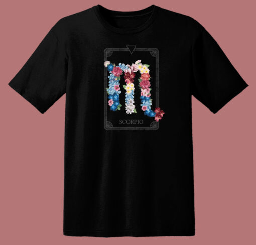 Floral Zodiac Sign Scorpio 80s T Shirt Style