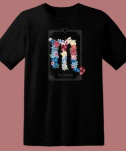 Floral Zodiac Sign Scorpio 80s T Shirt Style