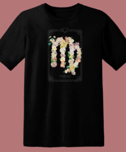 Floral Zodiac Sign Virgo 80s T Shirt Style