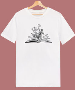 Flower Books Read 80s T Shirt Style 1