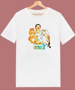 Freddie Mercury With Cats 80s T Shirt