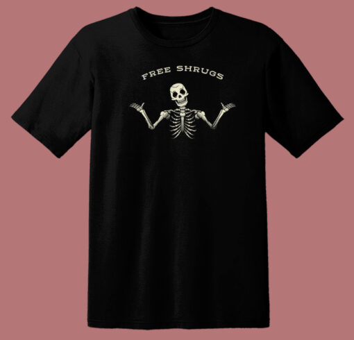 Free Shrugs Skeleton Funny T Shirt Style