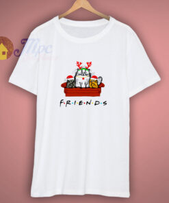 Friends Cat Merry Christmas Friends The Series Parody White T Shirt