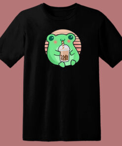 Frog Boba Tea Funny 80s T Shirt Style
