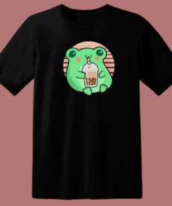 Frog Boba Tea Funny 80s T Shirt Style