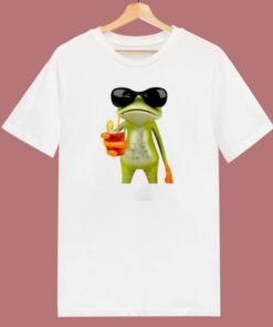 Frog Funny Cocktail Hipster Funny 80s T Shirt