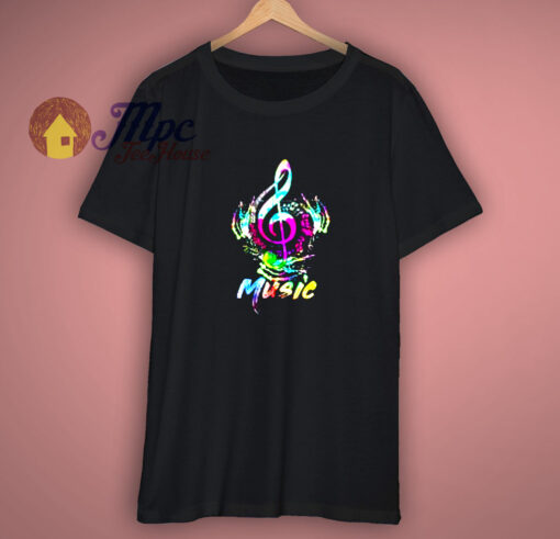 Funky Colorful Music Treble Clef Musical Note T Shirt