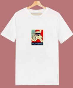 Funny Bah Humbug Santa Claus Father Christmas 80s T Shirt