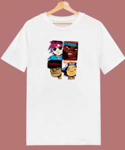 Funny Cartoon Gorillaz Members 80s T Shirt