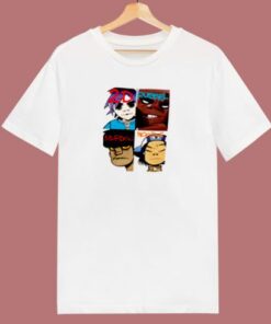 Funny Cartoon Gorillaz Members 80s T Shirt