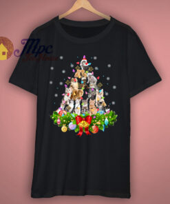 Funny Cat Christmas Tree T Shirt