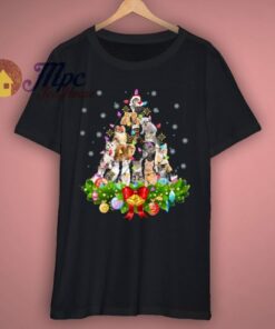 Funny Cat Christmas Tree T Shirt