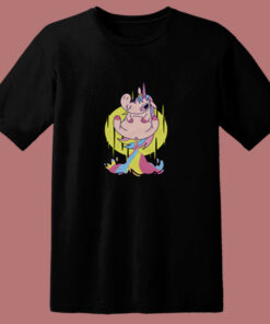 Funny Cute Pooping Rainbow Unicorn 80s T Shirt