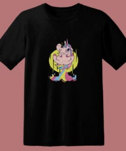 Funny Cute Pooping Rainbow Unicorn 80s T Shirt