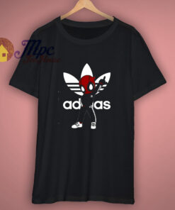 Funny Deadpool And Adidas Parody T-Shirt