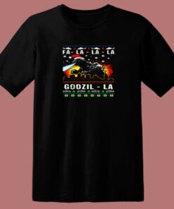 Funny Falalala Godzilla Christmas 80s T Shirt