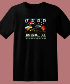 Funny Falalala Godzilla Christmas 80s T Shirt