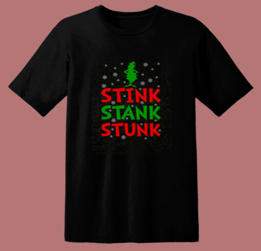 Funny Grinch Christmas Stink Stank Stunk 80s T Shirt