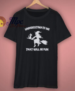 Funny Halloween Party Witch with Cat T Shirt