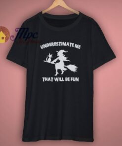 Funny Halloween Party Witch with Cat T Shirt