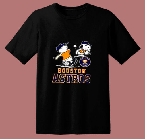 Funny Houston Charlie And Snoopy Baseball 80s T Shirt